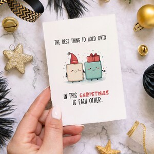 Lustige Weihnachtskarte, süße Karte, Weihnachtskarten, Punny Karte, lustiges Kartengeschenk, Weihnachtskarte, Das Beste, was man an der Karte, Paarkarte festhalten kann