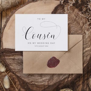 Tarjeta personalizada para mi primo en el día de mi boda, tarjeta de agradecimiento, tarjeta para mi hermano, día de la boda, hermano, tarjeta de boda, regalo de boda