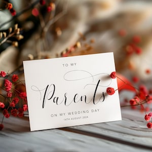 Personalisierte meinen Eltern auf meiner Hochzeitskarte, Dankes-Karte, zu meiner Elternkarte, Hochzeitstag, Karte für Eltern, Hochzeitskarte