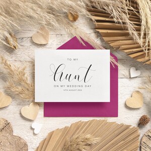Personnalisé à ma tante le jour de mon mariage, carte de remerciement, carte à ma tante, jour de mariage, carte pour tante, carte de mariage