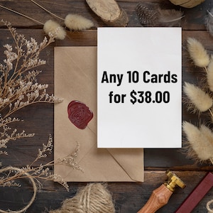 Quaisquer 10 cartas! Pacote de cartões de felicitações em massa, cartão de felicitações feito à mão, cartões para sua esposa, parceira, namorada, presente para casais, cartão de amor, engraçado