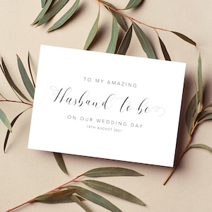 Personalisierte To My Amazing Husband to be Wedding Day Karte für Hochzeitstag, Bräutigam Karte