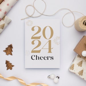 Carte de feux d'artifice 2024 pour votre petite amie, amie, femme, couple, carte de Nouvel An, Nouvel An 2024, Happy New Year 2024