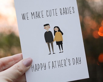 Cute Father's day card Cute Babies greeting card funny father's day card happy father's day card for dad punny dad joke card Father daughter