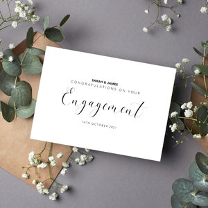 Félicitations personnalisées pour votre carte de engagement, cartes d’engagement, juste engagé, carte de engagement faite à la main
