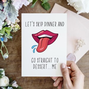 Funny Sexy Dessert Card for Boyfriend Girlfriend Romantic Anniversary Gift Naughty Love for Him Her Couples Valentine Adult Humor Flirty