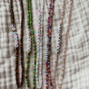 Personalized Beaded Badge Lanyard || teacher lanyard, boho lanyard