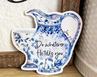 Do Whatever He Tells You Catholic Window Cling: Wedding at Cana