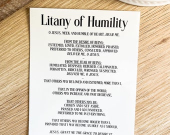 Litany of Humility Window/Mirror Cling, Catholic Clings, Catholic Prayers