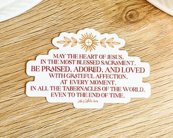 Divine Praises Catholic Sticker: Adoration