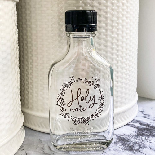 Personalized Glass Holy Water Bottle Gift for Baptism First Etsy