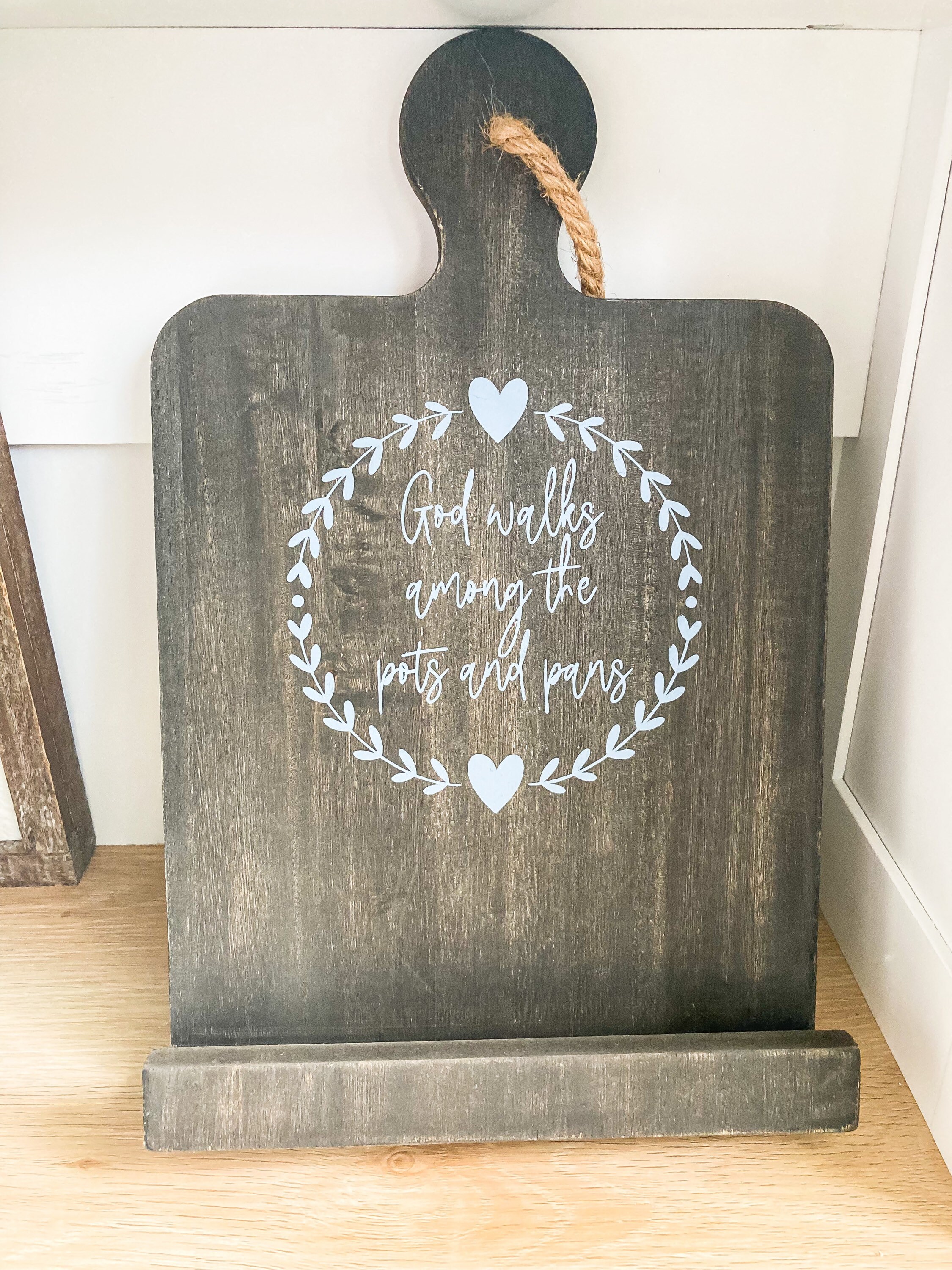 God Walks Among The Pots and Pans Cookbook Holder Catholic Etsy