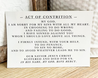 Act of Contrition Cling: Catholic Prayer Cling Gift