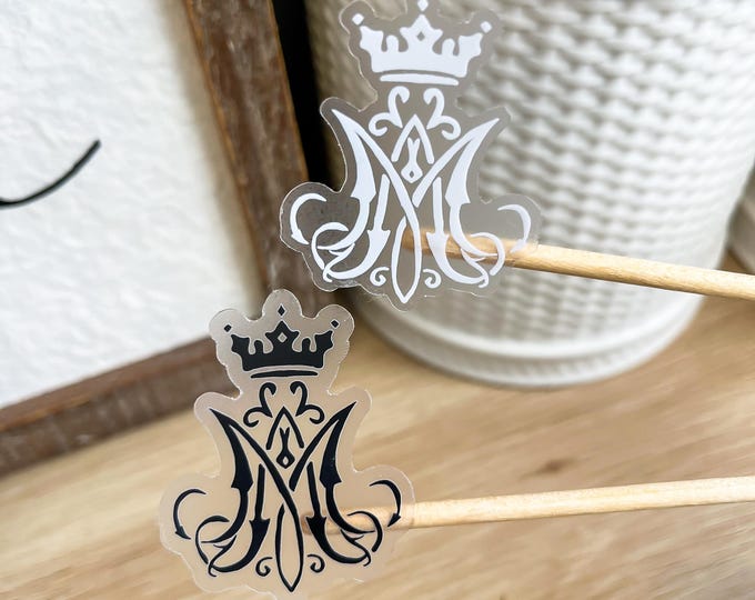 Virgin Mary Monogram Auspice Maria Catholic Stickers - Etsy