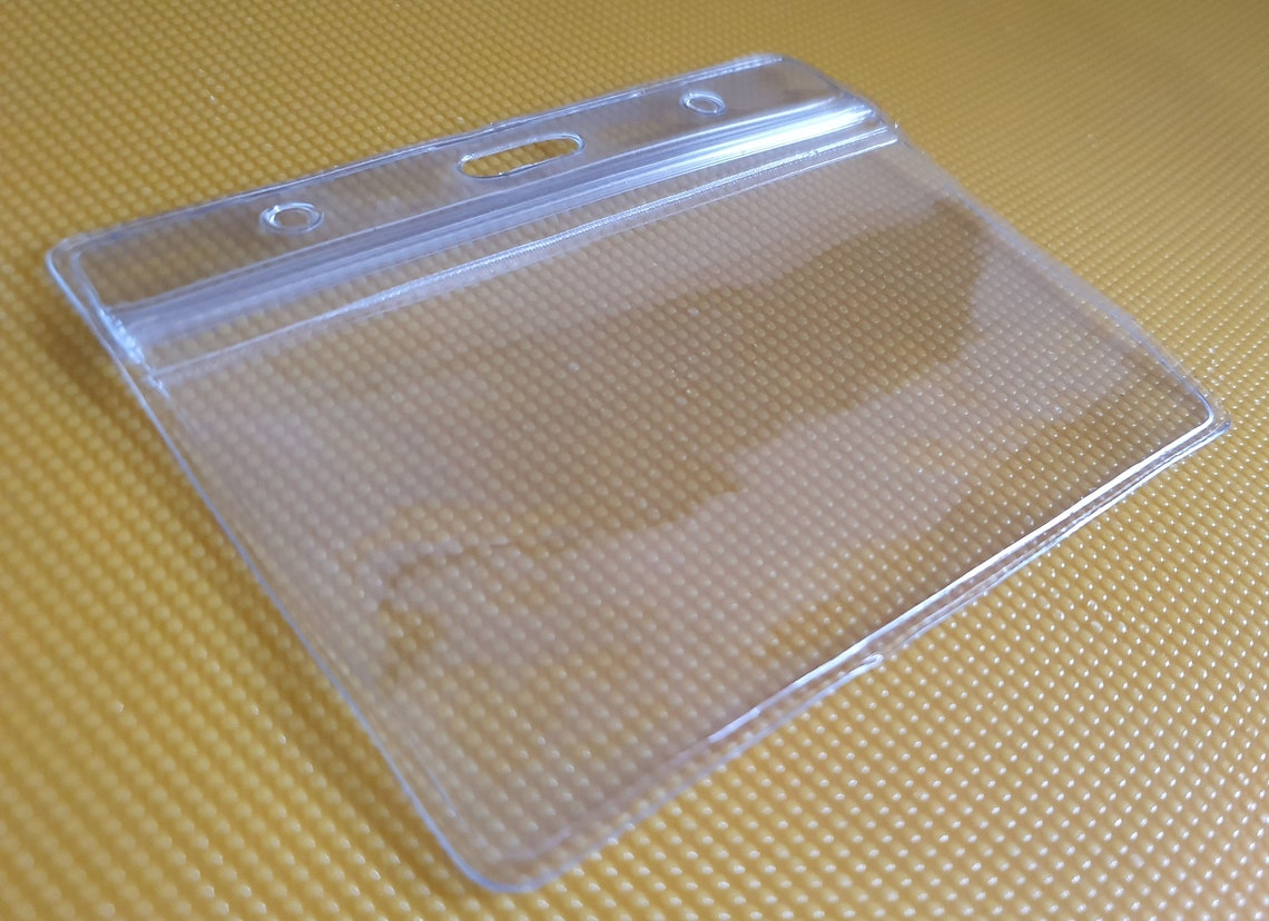 10x Clear Plastic ID Badge Card Pocket Holder Pouches for Etsy