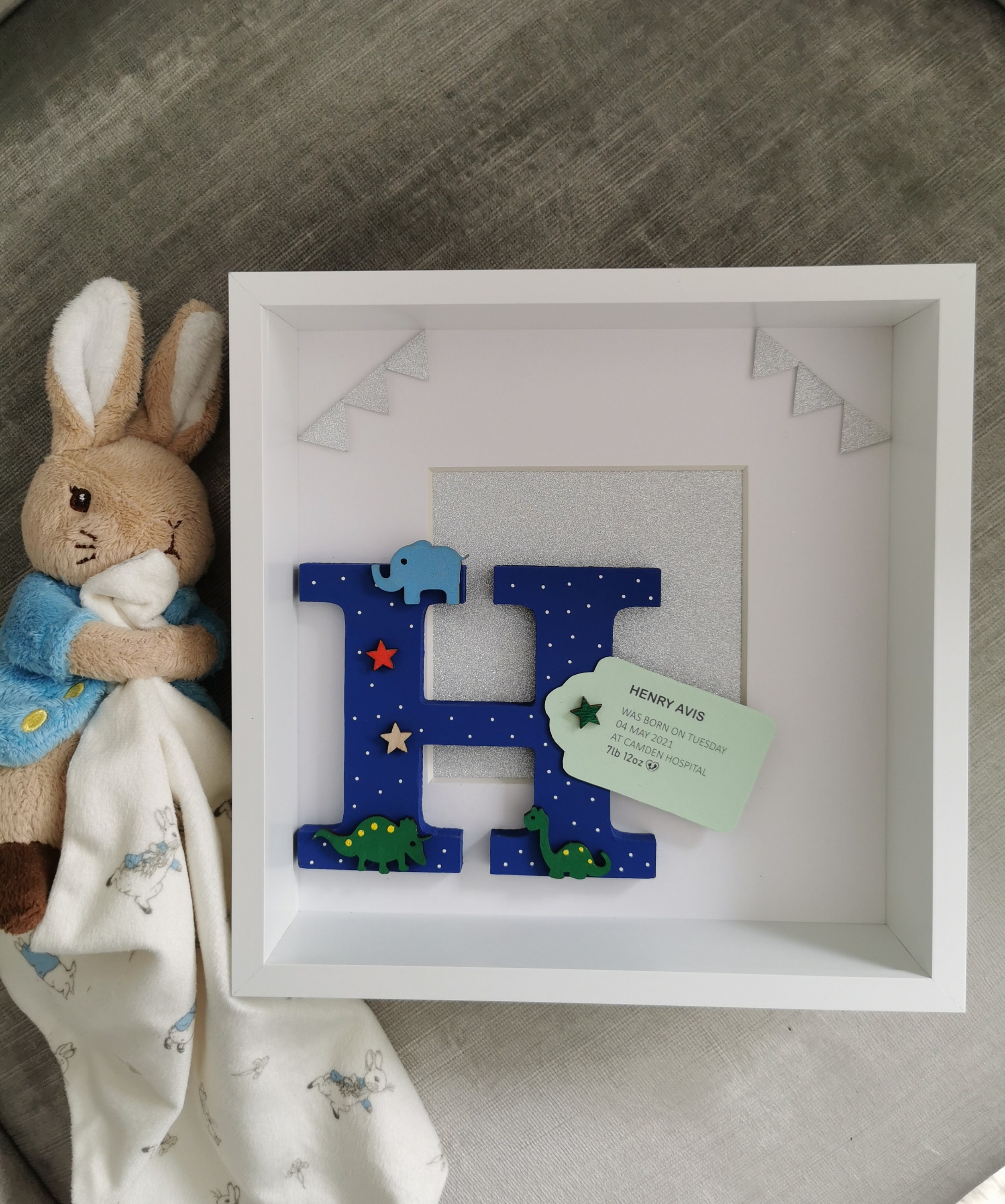 Personalised Baby Name Frame/ Initial Frame/ Boys Wooden Etsy