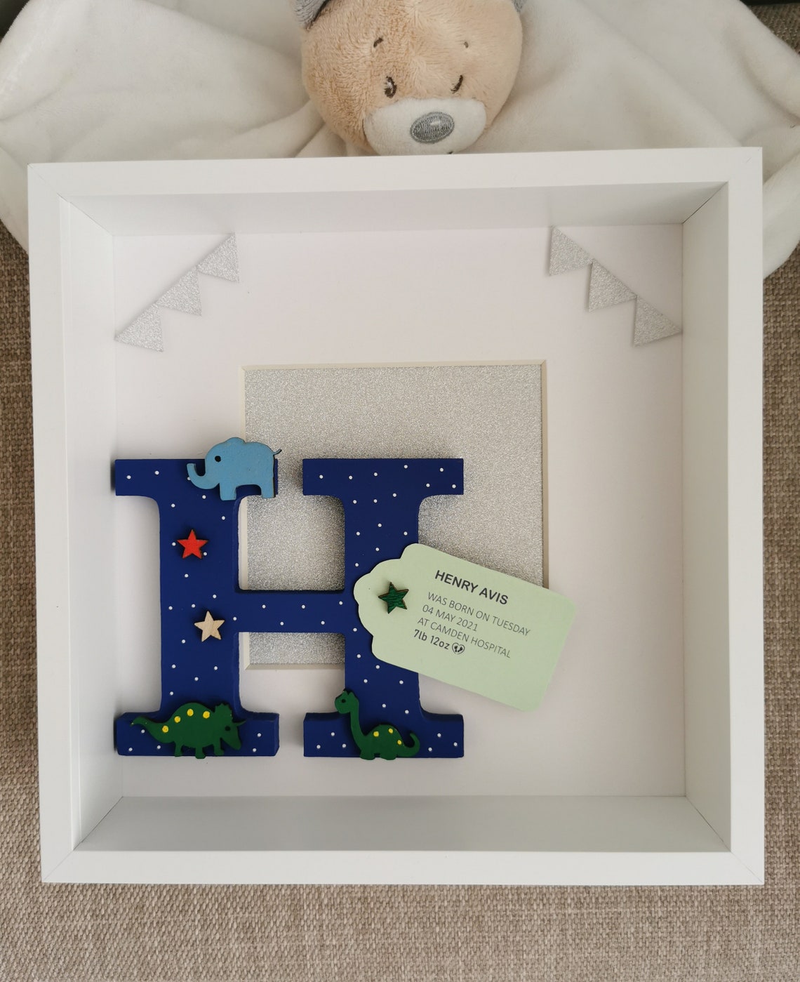 Personalised Baby Name Frame/ Initial Frame/ Boys Wooden Etsy