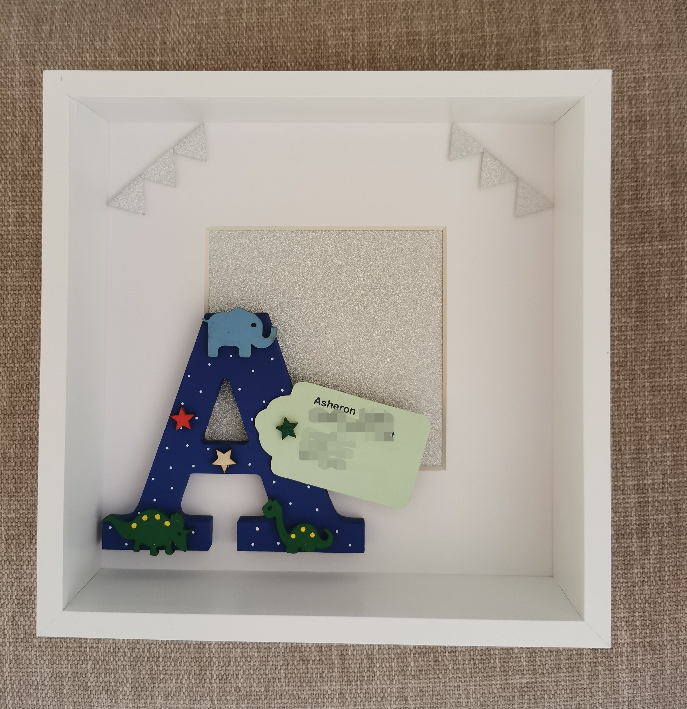 Personalised Baby Name Frame/ Initial Frame/ Boys Wooden Etsy