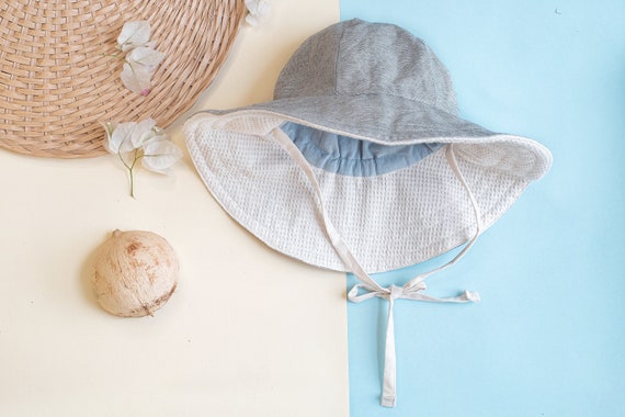 ORGANIC COTTON Reversible Wide Brim Sun Hat Foldable Sun Hat Beach