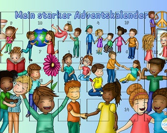 Mein starker Adventskalender als pdf | Positive Affirmationen | Kinder | Ich-Sätze | Ich bin | Mut | Selbstbewusstsein | Mindset