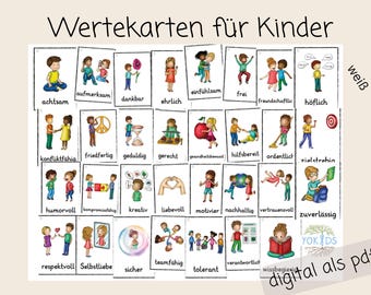 Core values Children School Picture cards Illustration Clipart Values Learning climate Relationship Class atmosphere Need Lesson Classroom