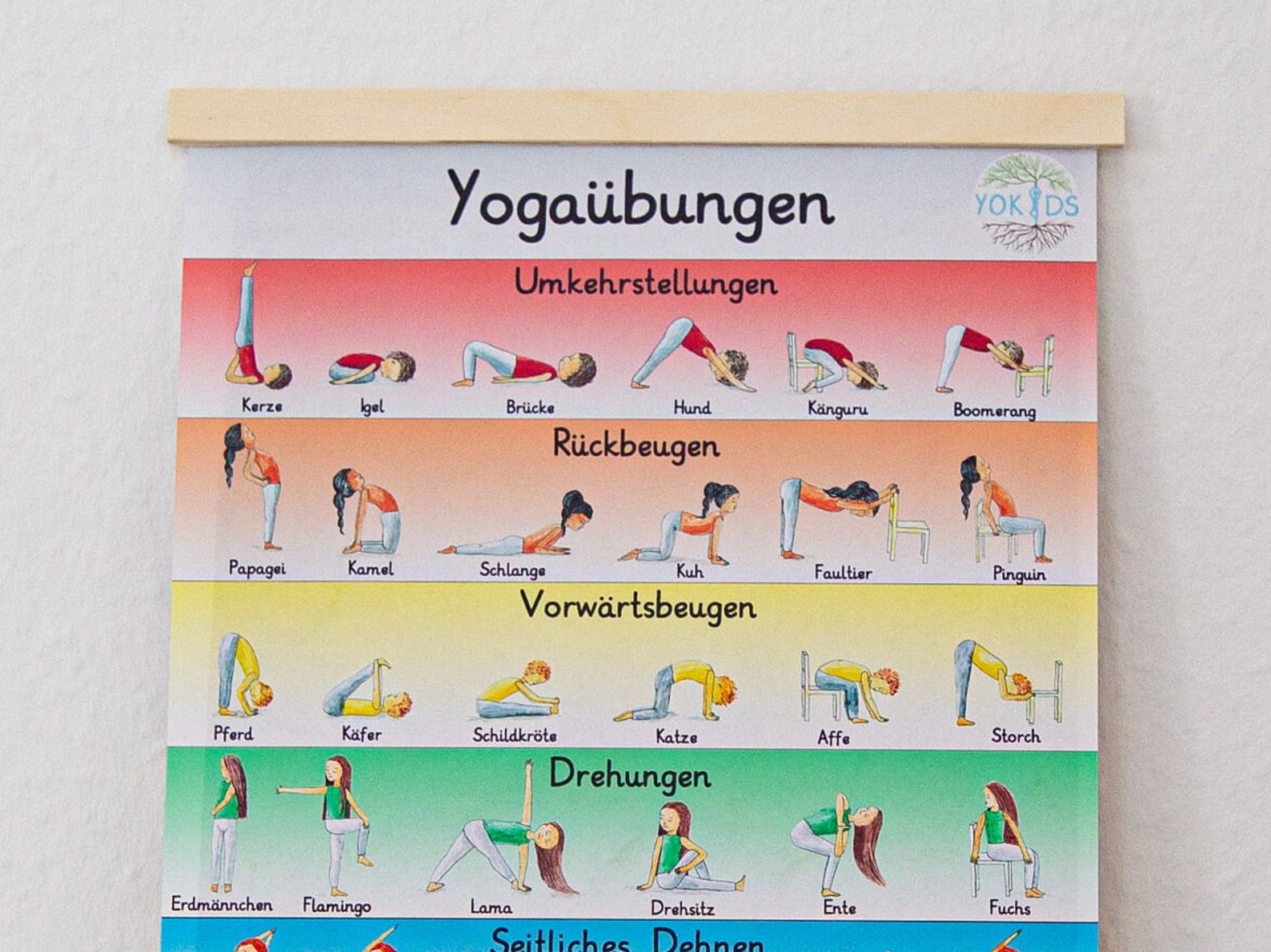 Kinderyoga Poster mit Yogaübungen als pdf zum ausdrucken | Etsy
