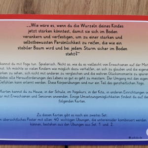 Erklärung für Yogakarten in der Schule