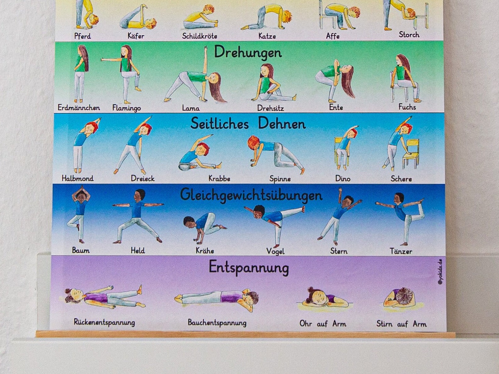 Kinderyoga Poster mit Yogaübungen als pdf zum ausdrucken | Etsy