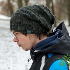 Winter hat - Handmade Unisex Unique Knitwear Transformer Warm Hippie Boho Dreadlocks Beanie Knitted Tube Dreads Wrap cap by Jungle Poets