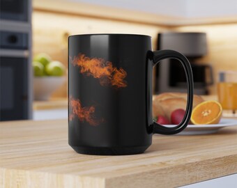 Black Flames Fire Ceramic Mug (11oz, 15oz) Gift Idea