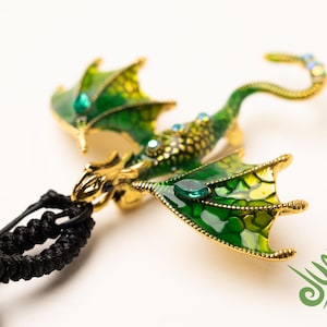 Charm Snake 2025 Dragon Keychain Handmade Gift for Her Hematite Gemstone Vintage Brooch Pendant Keyring Bag Accessories by Jungle Poets