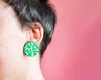 Kolczyki Squiggles – ręcznie malowana biżuteria z wyrazistym wzorem