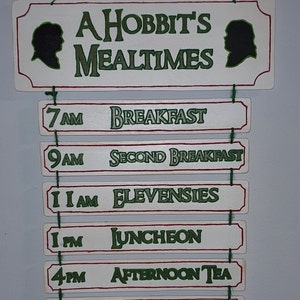 A Hobbit's Mealtimes Wall Hanger, Lord of the Rings/The Hobbit handmade wall art image 4