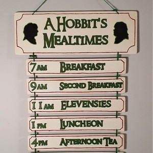 A Hobbit's Mealtimes Wall Hanger, Lord of the Rings/The Hobbit handmade wall art image 1