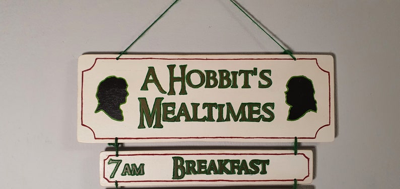 A Hobbit's Mealtimes Wall Hanger, Lord of the Rings/The Hobbit handmade wall art image 2