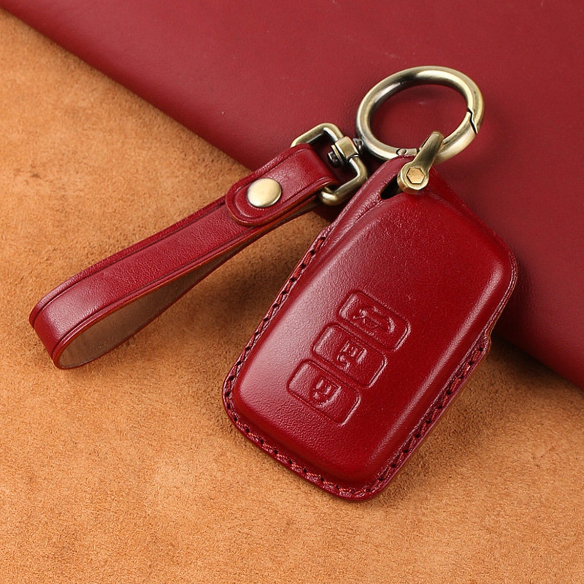 Lexus Leather Car Key Fob Cover Veg Tan Leather Car Remote Etsy