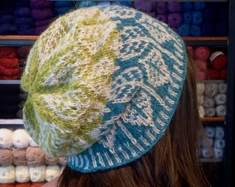 Spring Leaves Slouchy Hat Knitting Kit