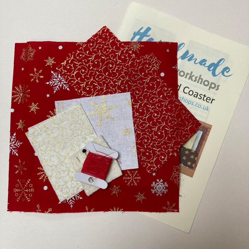 Festive Hand Quilted Coaster Kit - Etsy