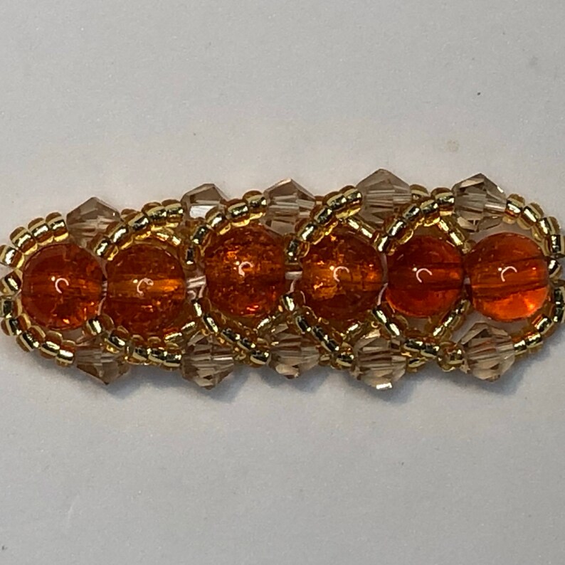 Spiral Weave Beaded Bracelet Kit Orange & Gold