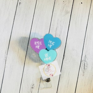 Conversation Valentine’s Day Interchangeable Badge Reel | Valentine’s Day | Teacher Badge | Cute Badge Reel | Nurse ID holder | Peds Nurse