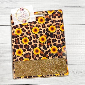 Custom Sunflower Leopard Horizontal Badge Buddy