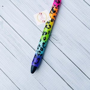 Leopard Rainbow Glitter Gel Pen | Gel Pen | Refillable Pen | Custom Pen | Teacher Pen | Nurse Pen | Doctor