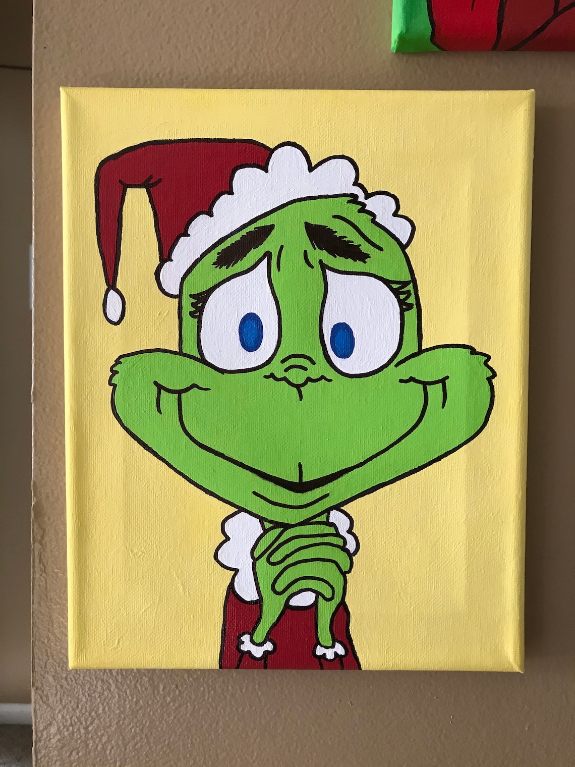 Grinch Painting on 8x10 Canvas | Etsy