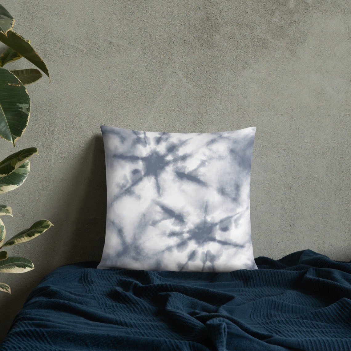 Gray Tie Dye Print. Pillow Cushion Etsy UK
