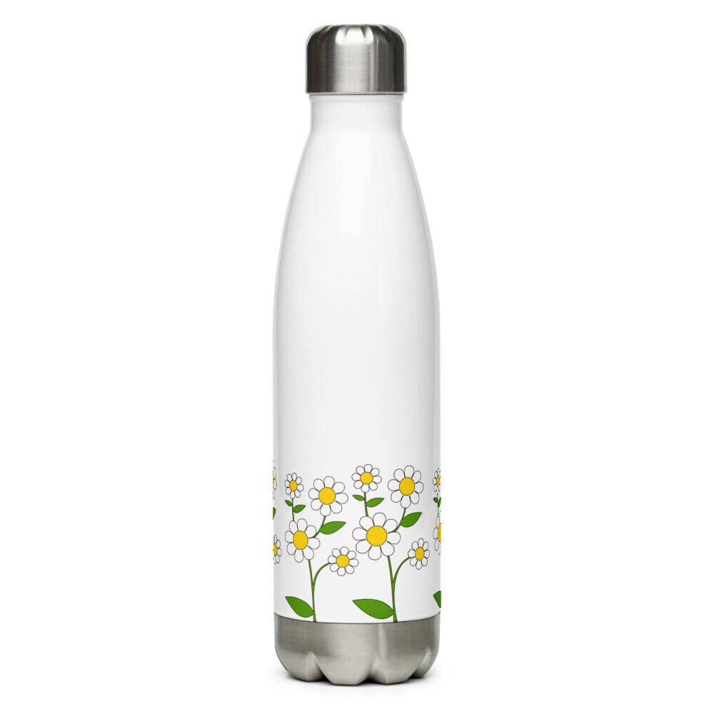 Daisies Printed on Stainless Steel Water Bottle Etsy