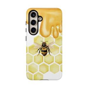 Bee Sweet Protective Samsung Galaxy S24 Case, Tough Case for Nature Lovers, Honeycomb Design, Unique Bee Artwork, Eco Friendly Gift Google