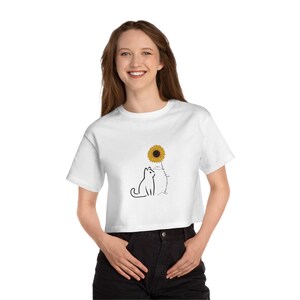 You Are My Sunshine, Cropped Tee, Champion Top, Women's Shirt, Heritage Cropped T-Shirt, Kawaii Cartoon, Anime Cat Top, Cute Crop, Pet Lover