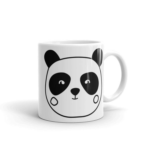 Panda Face Mug. Perfect Gift Idea for Panda Lovers. White Mug (11oz / 15oz).