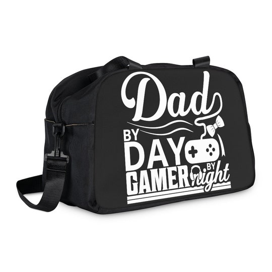 Disover Dad By Day, Gamer By Night, Father's Day Gift Idea, Father Bag, Fitness Handbag.