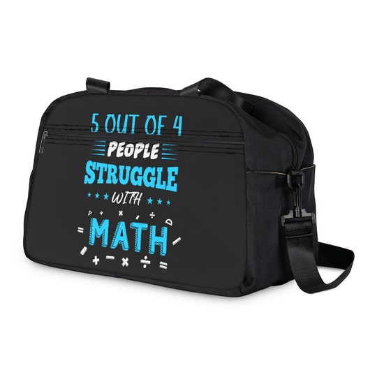 Disover Five Out Of Four People Struggle with Math. Perfect Gift Idea for Math Lover or Math Teacher. Fitness Handbag.
